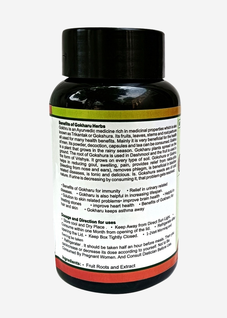 Sunchan Group Gokharu Ghan Vati / Gokshura / Gokhru / Tribulus terrestris Gokharu Ghan Vati 60 Vati Pack of 1 - Image 3