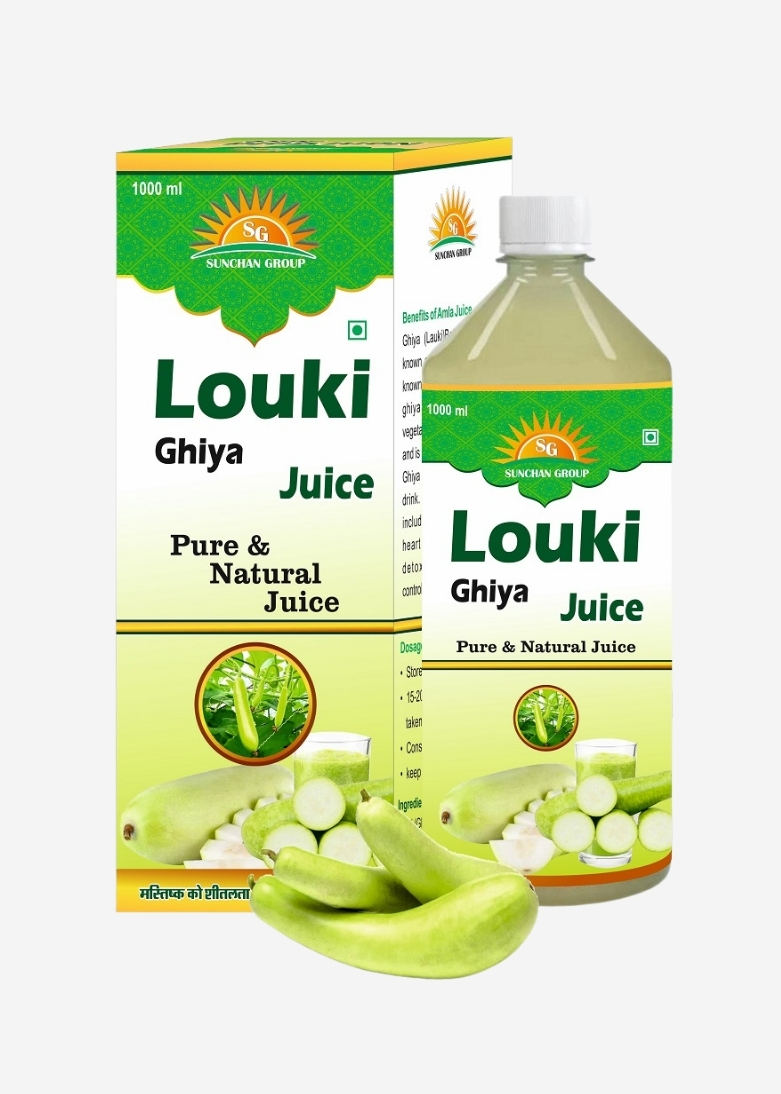 Louki Ghiya juice 1 Ltr 1000 ML with Box Herbal Natural Fruit Juice Pack of 1 x1000 ML